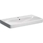 Lavabo serie Geberit Smyle Square: 60x48cm, Toma de grifo=Centro, Rebosadero=Visible, Blanco